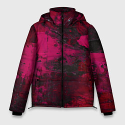 Куртка зимняя мужская Бордовые мазки в тёмно-красных тонах, цвет: 3D-красный