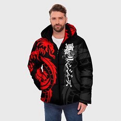 Куртка зимняя мужская Токийские Мстители: Красный дракон, цвет: 3D-черный — фото 2