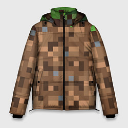 Куртка зимняя мужская ЗЕМЛЯ DIRT MINECRAFT, цвет: 3D-светло-серый