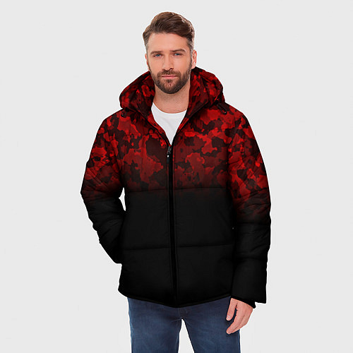 Мужская зимняя куртка BLACK RED CAMO RED MILLITARY / 3D-Черный – фото 3