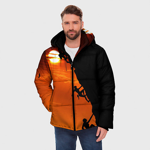 Мужская зимняя куртка СКАЛОЛАЗЫ В ЗАКАТЕ / 3D-Черный – фото 3