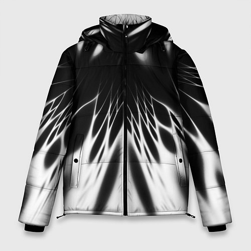 Мужская зимняя куртка Белый и черный - коллекция Лучи - Хуф и Ся / 3D-Светло-серый – фото 1