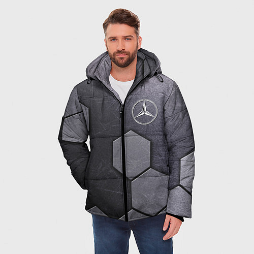 Мужская зимняя куртка Mercedes-Benz vanguard pattern / 3D-Черный – фото 3