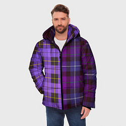 Куртка зимняя мужская Purple Checkered, цвет: 3D-черный — фото 2
