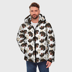 Куртка зимняя мужская Такса Dachshund Dog, цвет: 3D-светло-серый — фото 2