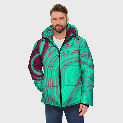Мужская зимняя куртка Зеленый прилив / 3D-Черный – фото 3