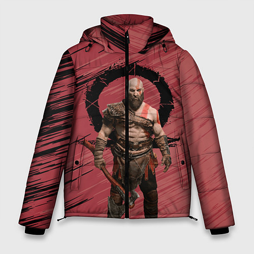 Мужская зимняя куртка Кратос God of War / 3D-Красный – фото 1