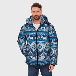Куртка зимняя мужская Christmas Pattern, цвет: 3D-светло-серый — фото 2