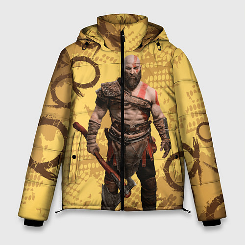 Мужская зимняя куртка God of War Kratos Год оф Вар Кратос / 3D-Красный – фото 1