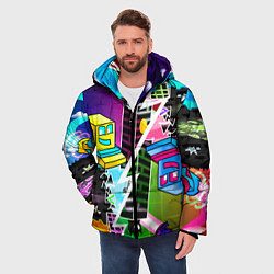 Куртка зимняя мужская Geometry Dash: Parallel Worlds, цвет: 3D-светло-серый — фото 2