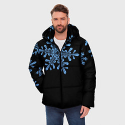 Куртка зимняя мужская Минималистичные Снежинки, цвет: 3D-черный — фото 2