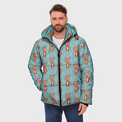 Куртка зимняя мужская Тигрята паттерн, цвет: 3D-красный — фото 2