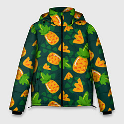 Куртка зимняя мужская Ананасы Много ананасов, цвет: 3D-светло-серый