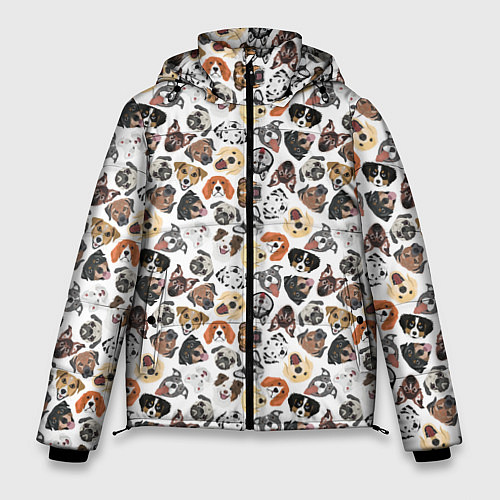 Мужская зимняя куртка Разные Породы собаки / 3D-Светло-серый – фото 1