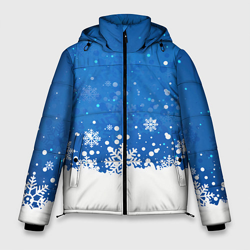Мужская зимняя куртка Снежинки - С Новым Годом / 3D-Красный – фото 1