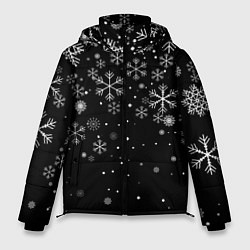 Куртка зимняя мужская Снежинки - С Новый год, цвет: 3D-черный