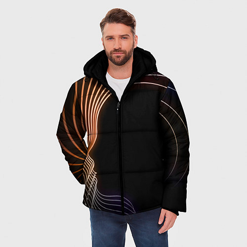 Мужская зимняя куртка Геометрия Души / 3D-Черный – фото 3