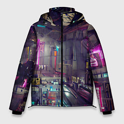Куртка зимняя мужская Городской киберпанк, цвет: 3D-черный