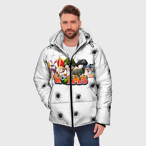 Мужская зимняя куртка Wormsчервяки / 3D-Светло-серый – фото 3