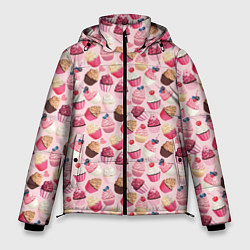 Куртка зимняя мужская Пирожные с Ягодами, цвет: 3D-красный