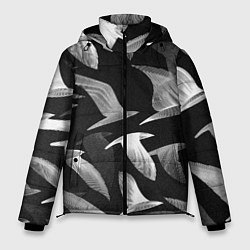 Куртка зимняя мужская Стая птиц 01, цвет: 3D-черный