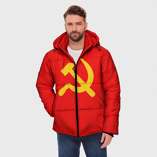 Мужская зимняя куртка Красный Советский союз / 3D-Черный – фото 3