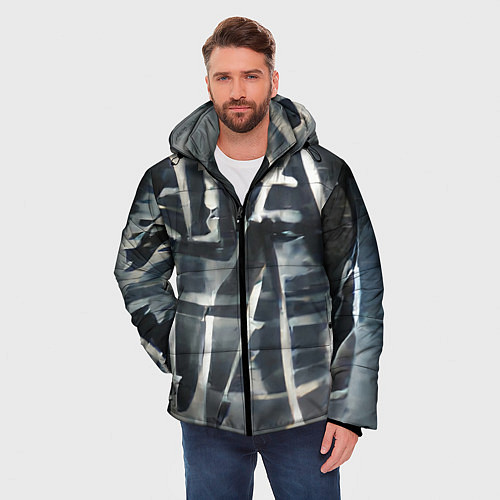 Мужская зимняя куртка Эхо имени / 3D-Черный – фото 3