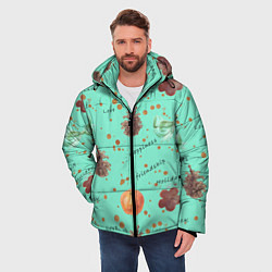 Куртка зимняя мужская Праздничный принт c позитивными словами на английс, цвет: 3D-светло-серый — фото 2