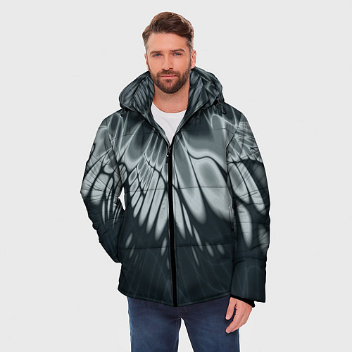 Мужская зимняя куртка Серый - коллекция Лучи - Хуф и Ся / 3D-Черный – фото 3