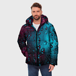 Куртка зимняя мужская Ностальгия фиолетового дождя, цвет: 3D-черный — фото 2