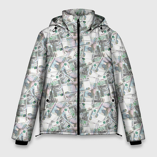 Мужская зимняя куртка Купюры 1000 Рублей деньги / 3D-Светло-серый – фото 1