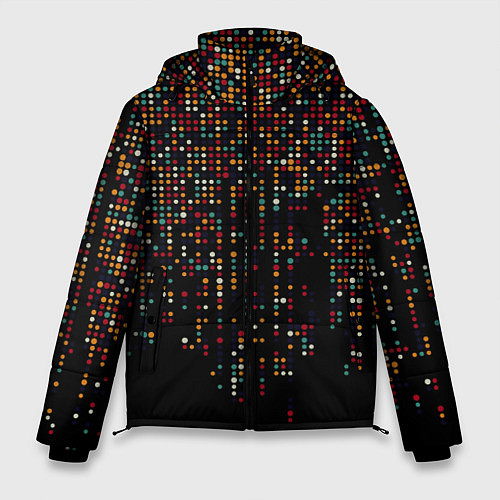 Мужская зимняя куртка Цветные точки / 3D-Светло-серый – фото 1