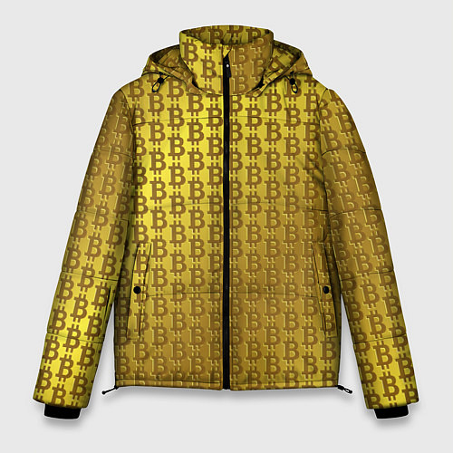 Мужская зимняя куртка Биткоин золото / 3D-Светло-серый – фото 1