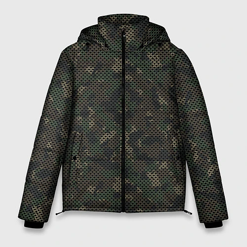 Мужская зимняя куртка Камуфляж: лесной / 3D-Светло-серый – фото 1