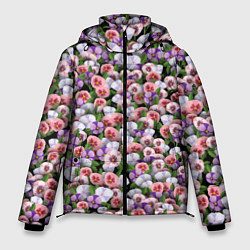 Куртка зимняя мужская Чудесные фиалки, цвет: 3D-светло-серый