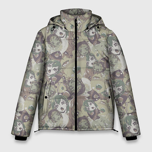 Мужская зимняя куртка Ahegao Цвета Хаки / 3D-Светло-серый – фото 1