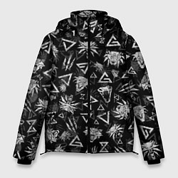 Куртка зимняя мужская ВЕДЬМАЧЬИ ЗНАКИ И ШКОЛЫ, цвет: 3D-светло-серый