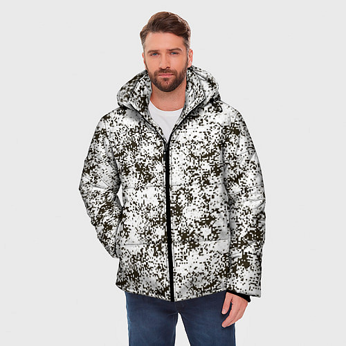 Мужская зимняя куртка Зимний Камуфляж цифра / 3D-Светло-серый – фото 3