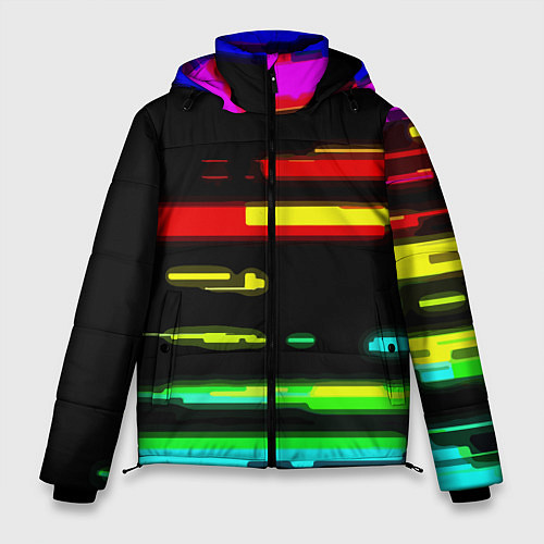 Мужская зимняя куртка Color fashion glitch / 3D-Красный – фото 1