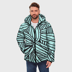 Куртка зимняя мужская Бирюзовые Водоросли, цвет: 3D-черный — фото 2