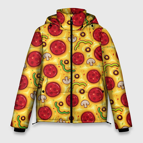 Мужская зимняя куртка Pizza salami / 3D-Красный – фото 1