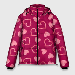 Куртка зимняя мужская Паттерн сердечки, цвет: 3D-светло-серый