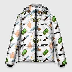 Куртка зимняя мужская Плохой Парень мем, цвет: 3D-светло-серый