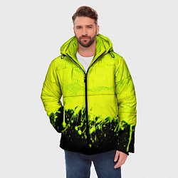 Куртка зимняя мужская НЕОНОВЫЕ БРЫЗГИ КРАСКИ, цвет: 3D-черный — фото 2