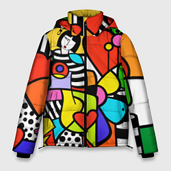 Куртка зимняя мужская Romero Britto - valentines day, цвет: 3D-красный