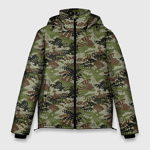 Мужская зимняя куртка Абстрактные Брызги камуфляж / 3D-Светло-серый – фото 1
