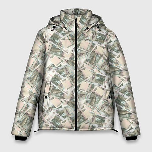 Мужская зимняя куртка Банкноты 10 рублей / 3D-Светло-серый – фото 1