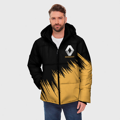 Мужская зимняя куртка Renault текстура / 3D-Черный – фото 3