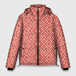 Куртка зимняя мужская Славянские Узоры Обережная Вышивка, цвет: 3D-красный