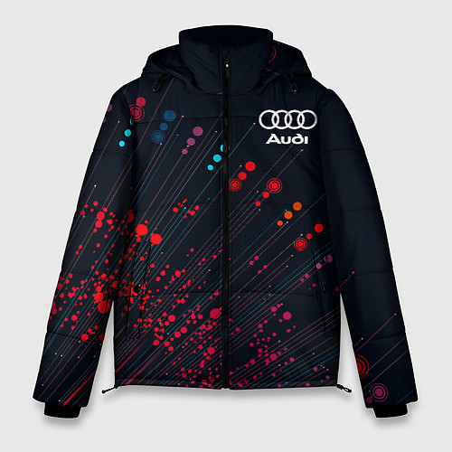 Мужская зимняя куртка Audi капли красок / 3D-Красный – фото 1